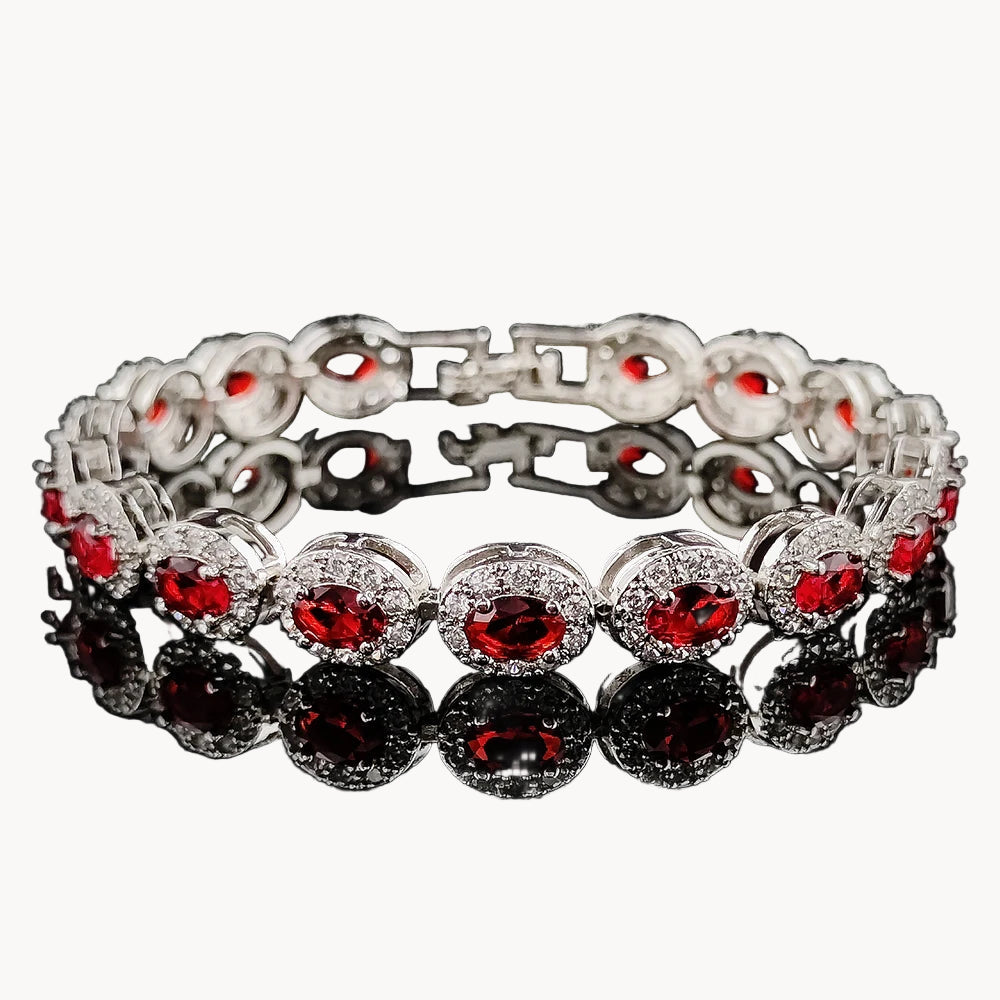 Luxury Blue Red Green Black Color Bracelet Bangle for Women Anniversary Gift Jewelry Wholesale S6923