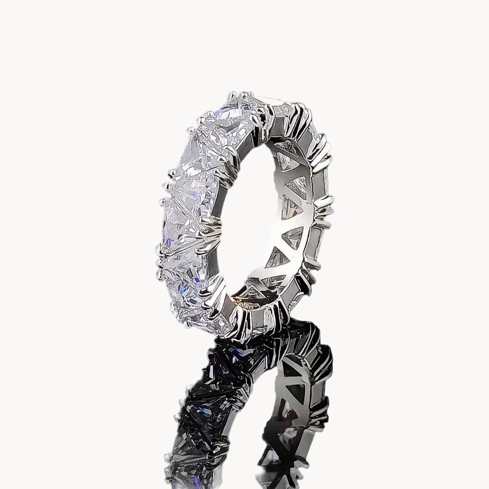 Luxury Wedding Band Promise Rings for Women Unique Triangle Cubic Zirconia Design Top Quality New Trendy Jewelry Dropship R6505